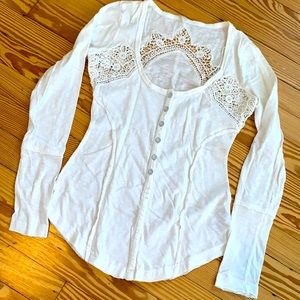Free people long sleeve cotton with lace.